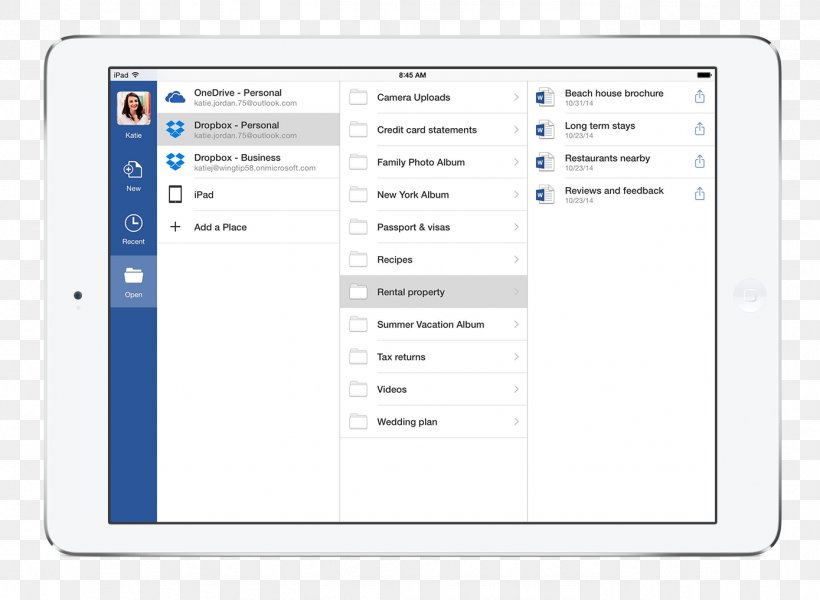 Dropbox IPad Microsoft Office Computer, PNG, 1389x1017px, Dropbox, Android, Apple, Area, Brand Download Free
