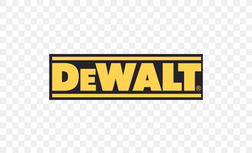 Logo DeWalt Font Product, PNG, 500x500px, Logo, Area, Automotive Exterior, Brand, Dewalt Download Free