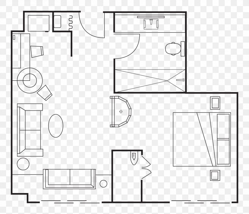 Parker New York Suite Floor Plan Furniture Room, PNG, 2328x2000px, Suite, Area, Black And White, Diagram, Drawing Download Free