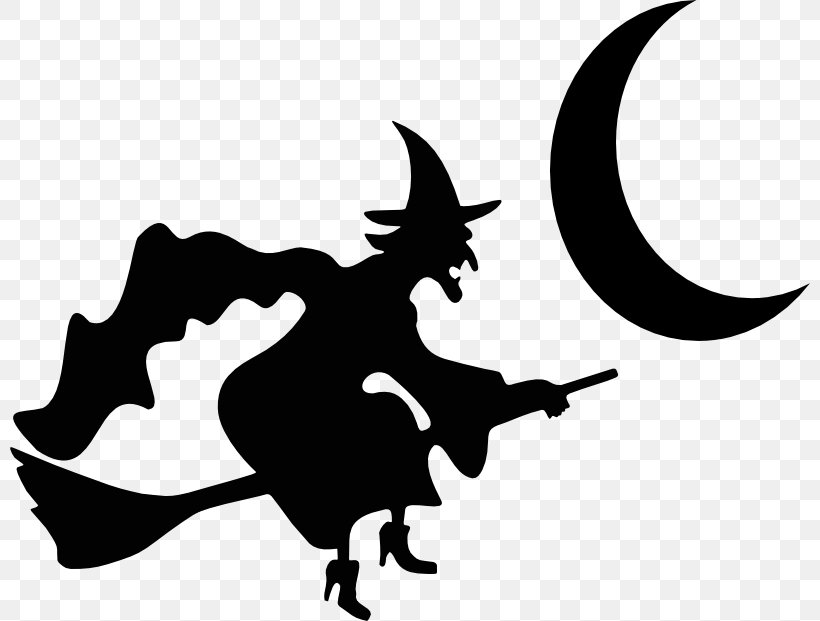 Broom Witchcraft Silhouette Clip Art, PNG, 800x621px, Broom, Black, Black And White, Cleaning, Fictional Character Download Free