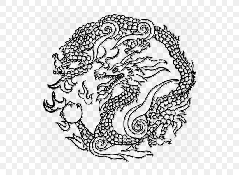 Chinese Dragon Icon, PNG, 600x600px, Chinese Dragon, Area, Art, Big Cats, Black And White Download Free
