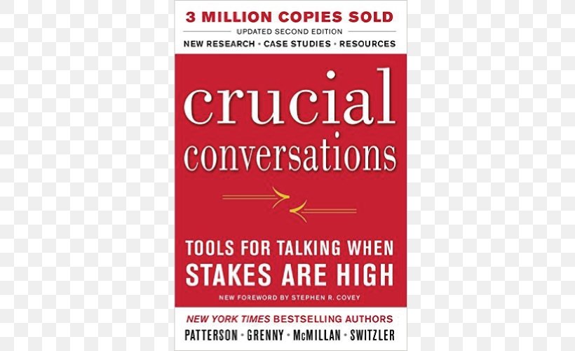 Crucial Conversations: Tools For Talking When Stakes Are High Crucial Confrontations Author Difficult Conversations Book, PNG, 500x500px, Author, Area, Audiobook, Book, Bookselling Download Free