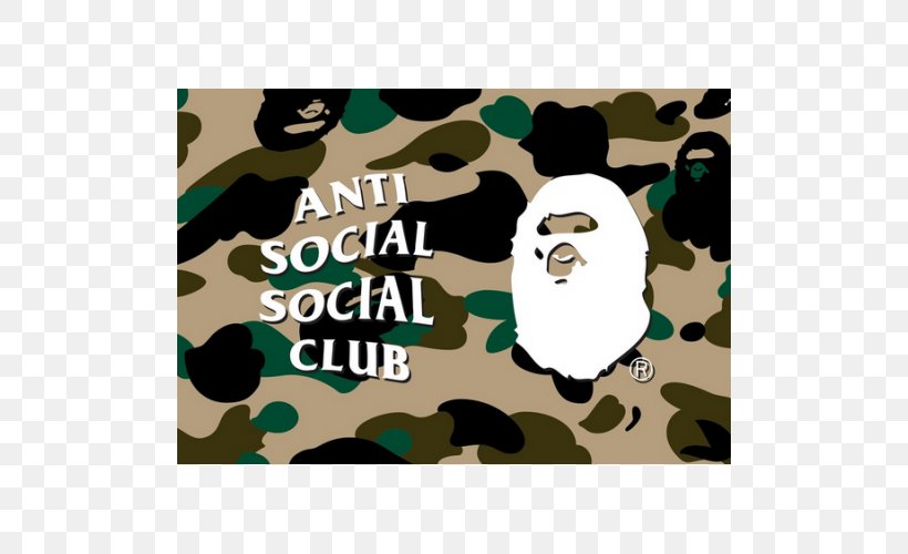A Bathing Ape Anti Social Social Club Fashion Hoodie T-shirt, PNG, 500x500px, Bathing Ape, Anti Social Social Club, Brand, Camouflage, Clothing Download Free