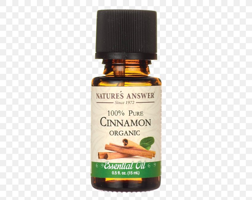Nature's Answer Organic Essential Oil Cinnamon Organic Compound, PNG, 650x650px, 100 Pure, Essential Oil, Cinnamon, Fluid Ounce, Liquid Download Free