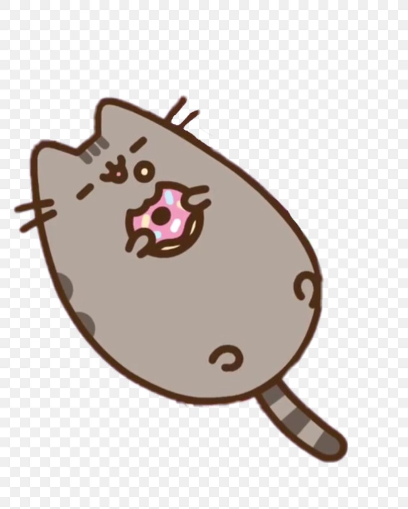 pusheen holding a donut