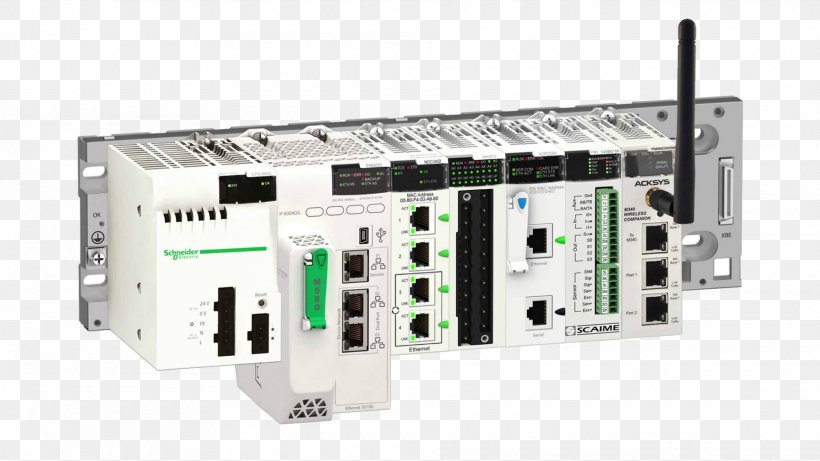 Schneider Electric Modicon Programmable Logic Controllers Automation Ethernet, PNG, 1920x1080px, Schneider Electric, Automation, Circuit Component, Communication, Computer Accessory Download Free