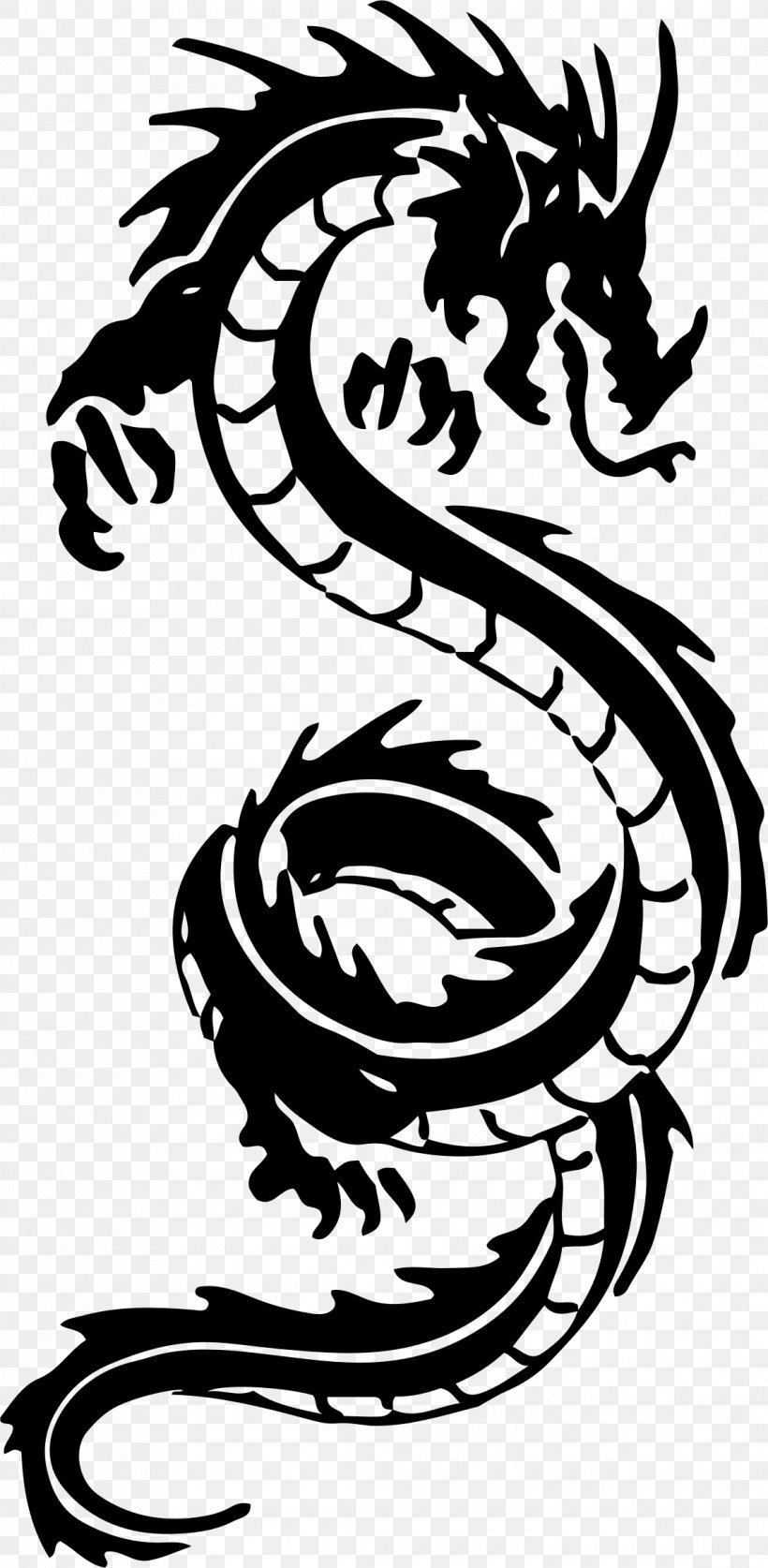 Tattoo Chinese Dragon Clip Art, PNG, 1140x2328px, Tattoo, Art, Artwork, Black And White, Chinese Dragon Download Free