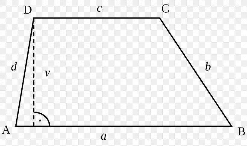 Trapezoid Area Triangle Geometry, PNG, 1200x707px, Trapezoid, Area, Auto Part, Base, Black And White Download Free
