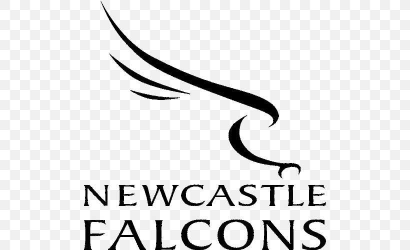 Newcastle Falcons English Premiership Kingston Park Sale Sharks Exeter Chiefs, PNG, 500x500px, Newcastle Falcons, Area, Black, Black And White, Brand Download Free