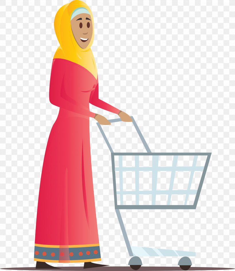 Arabic Woman Arabic Girl, PNG, 2603x3000px, Arabic Woman, Arabic Girl, Dress, Shopping Cart, Standing Download Free