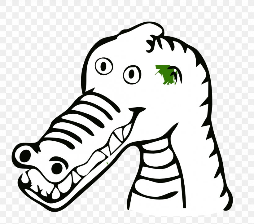 Crocodile Alligator Indian Elephant Black And White Clip Art, PNG, 999x882px, Watercolor, Cartoon, Flower, Frame, Heart Download Free