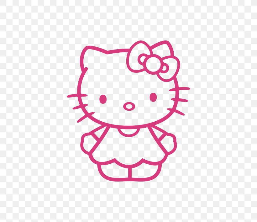 Hello Kitty Black And White Clip Art, PNG, 570x708px, Watercolor, Cartoon, Flower, Frame, Heart Download Free