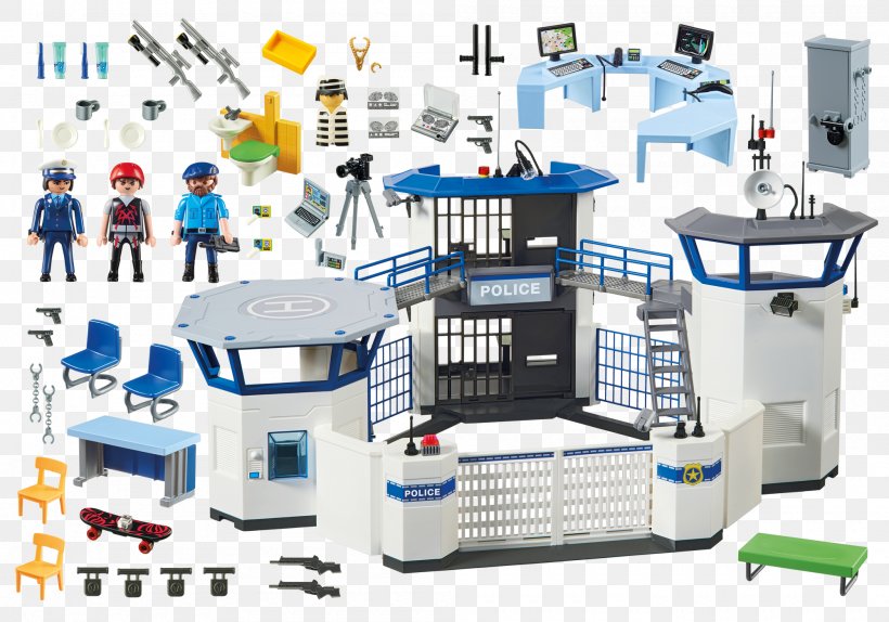Playmobil City Action Police Headquarters With Prison (6919) Playmobil City Action 6872 Police Command Centre With Prison, PNG, 2000x1400px, Playmobil, Crime, Engineering, Machine, Police Download Free