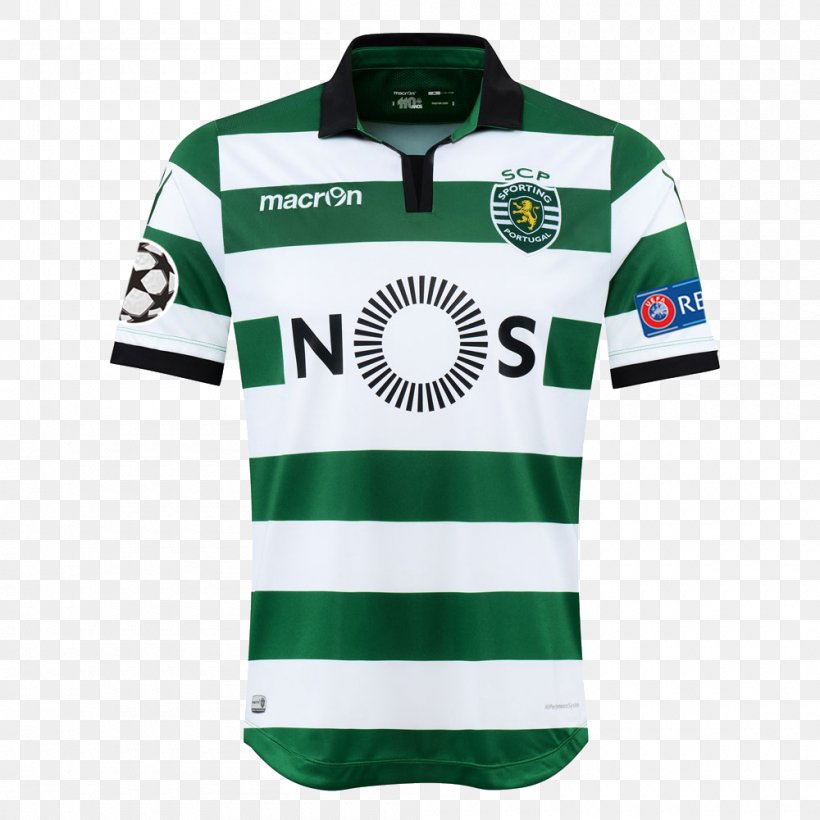 Sporting CP T-shirt Portugal UEFA Champions League Jersey, PNG, 1000x1000px, Sporting Cp, Active Shirt, Brand, Clothing, Collar Download Free