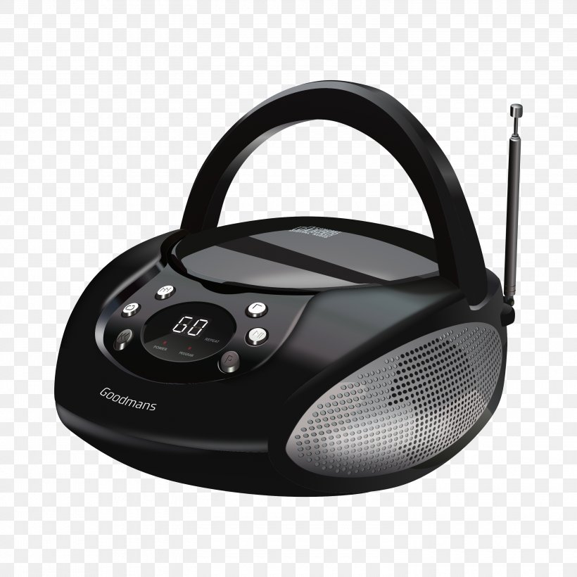 Radio FM Broadcasting Boombox Portable CD Player Compact Cassette, PNG, 3000x3000px, Radio, Am Broadcasting, Boombox, Broadcasting, Cd Player Download Free