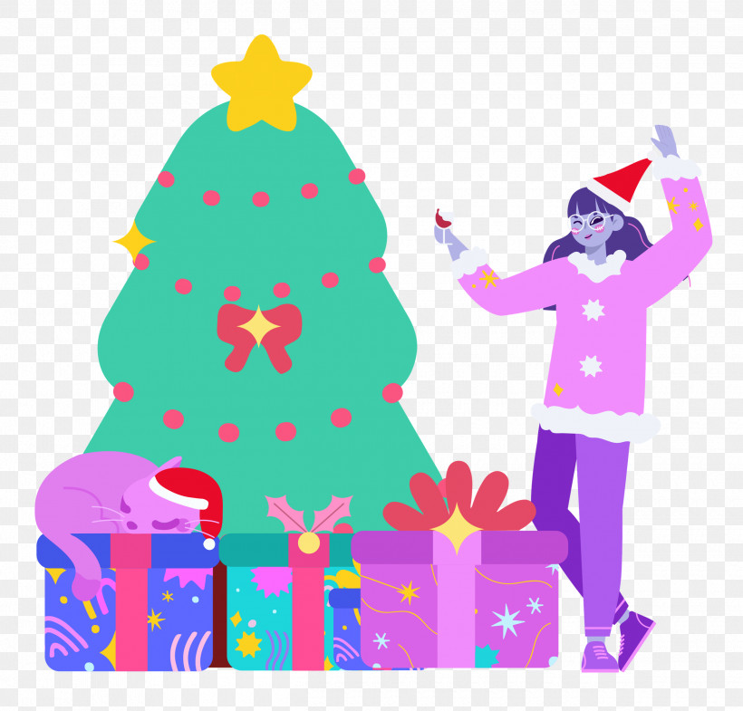 Christmas Tree Party Christmas, PNG, 2500x2395px, Christmas Tree, Bauble, Character, Christmas, Christmas Day Download Free
