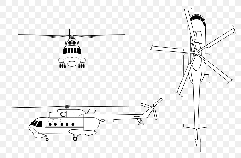 Mil Mi-14 Helicopter Rotor Mil Mi-8 Mil Moscow Helicopter Plant, PNG, 800x537px, Helicopter Rotor, Aircraft, Airplane, Antisubmarine Warfare, Black And White Download Free