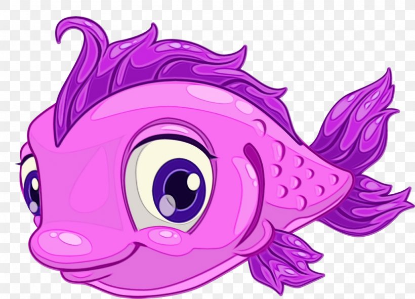 Pink Purple Cartoon Violet Clip Art, PNG, 1024x739px, Watercolor, Cartoon,  Fish, Magenta, Paint Download Free