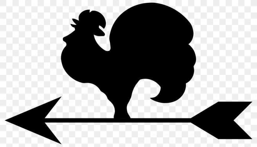 Weather Vane Chicken Clip Art, PNG, 1000x575px, Weather Vane, Beak, Bird, Black And White, Chicken Download Free