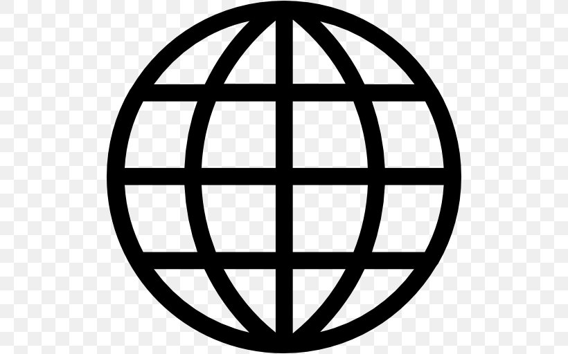 Globe Clip Art, PNG, 512x512px, Globe, Area, Black And White, Internet, Symbol Download Free