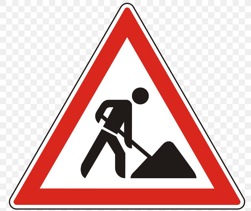 Traffic Sign Warning Sign Roadworks, PNG, 800x690px, Traffic Sign, Area, Brand, Driving, Logo Download Free