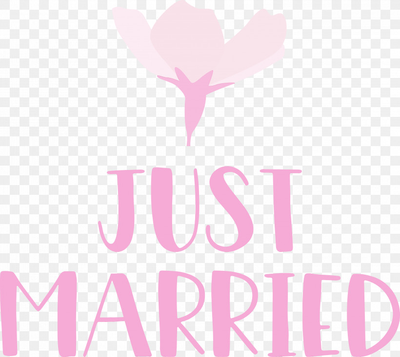 Logo Font Petal Flower Meter, PNG, 3000x2684px, Just Married, Flower, Logo, Meter, Paint Download Free