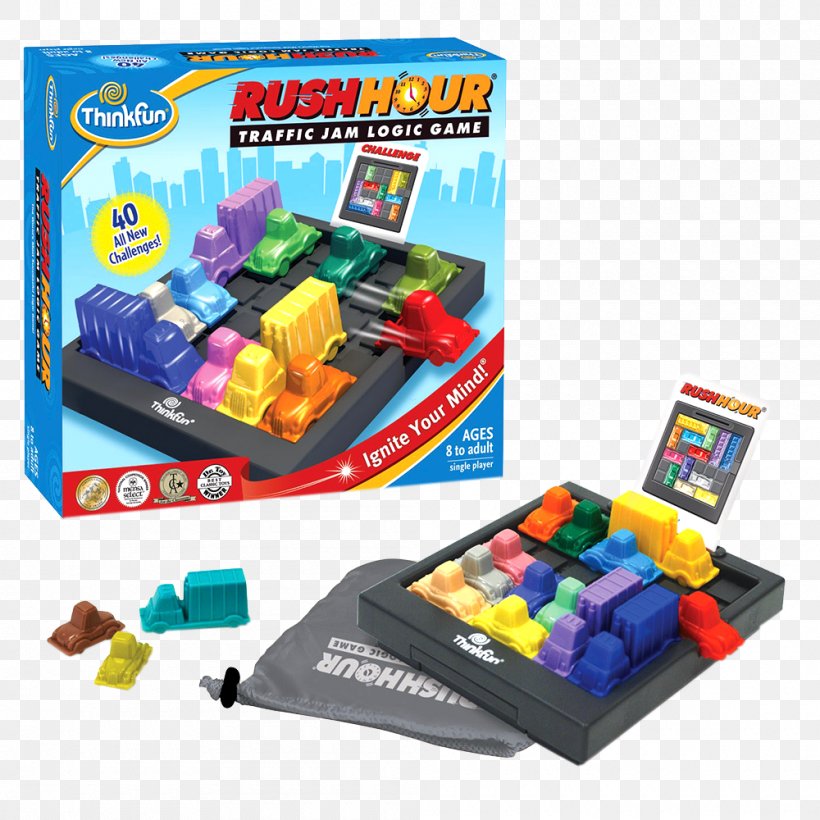 ThinkFun Rush Hour Deluxe Game, PNG, 1000x1000px, Rush Hour, Board Game, Game, Logic, Logic Puzzle Download Free