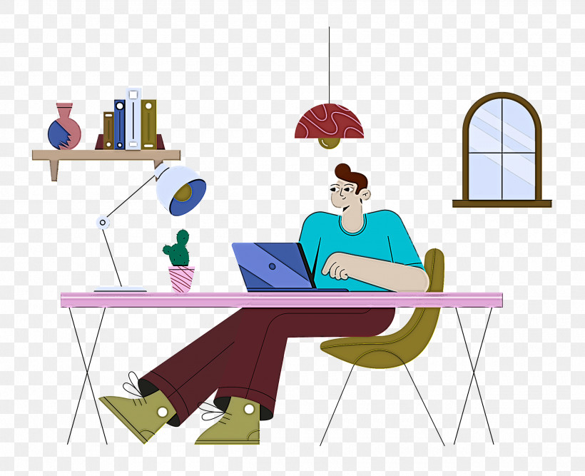 Work Home Working From Home, PNG, 2500x2035px, Work, Behavior, Cartoon, Desk, Furniture Download Free