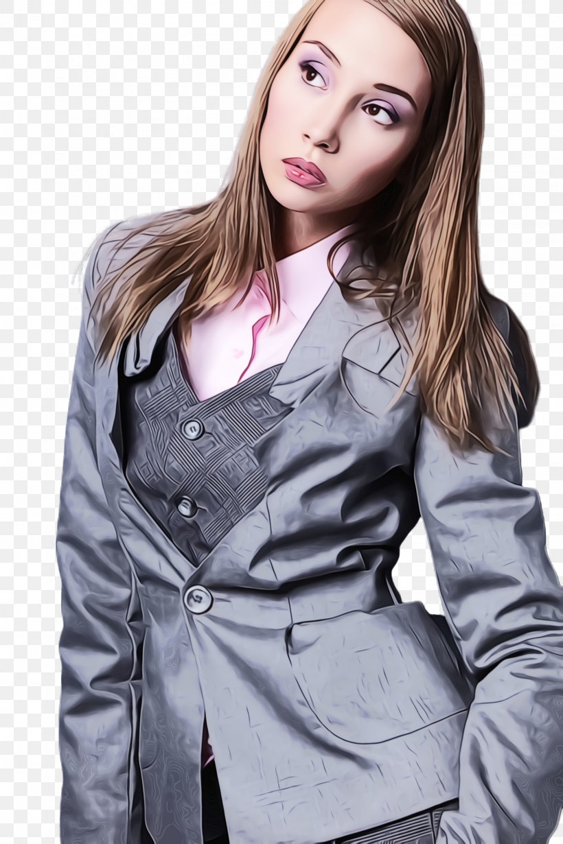 Hair Clothing Beauty Hairstyle Long Hair, PNG, 1632x2448px, Watercolor, Beauty, Clothing, Coat, Fashion Download Free