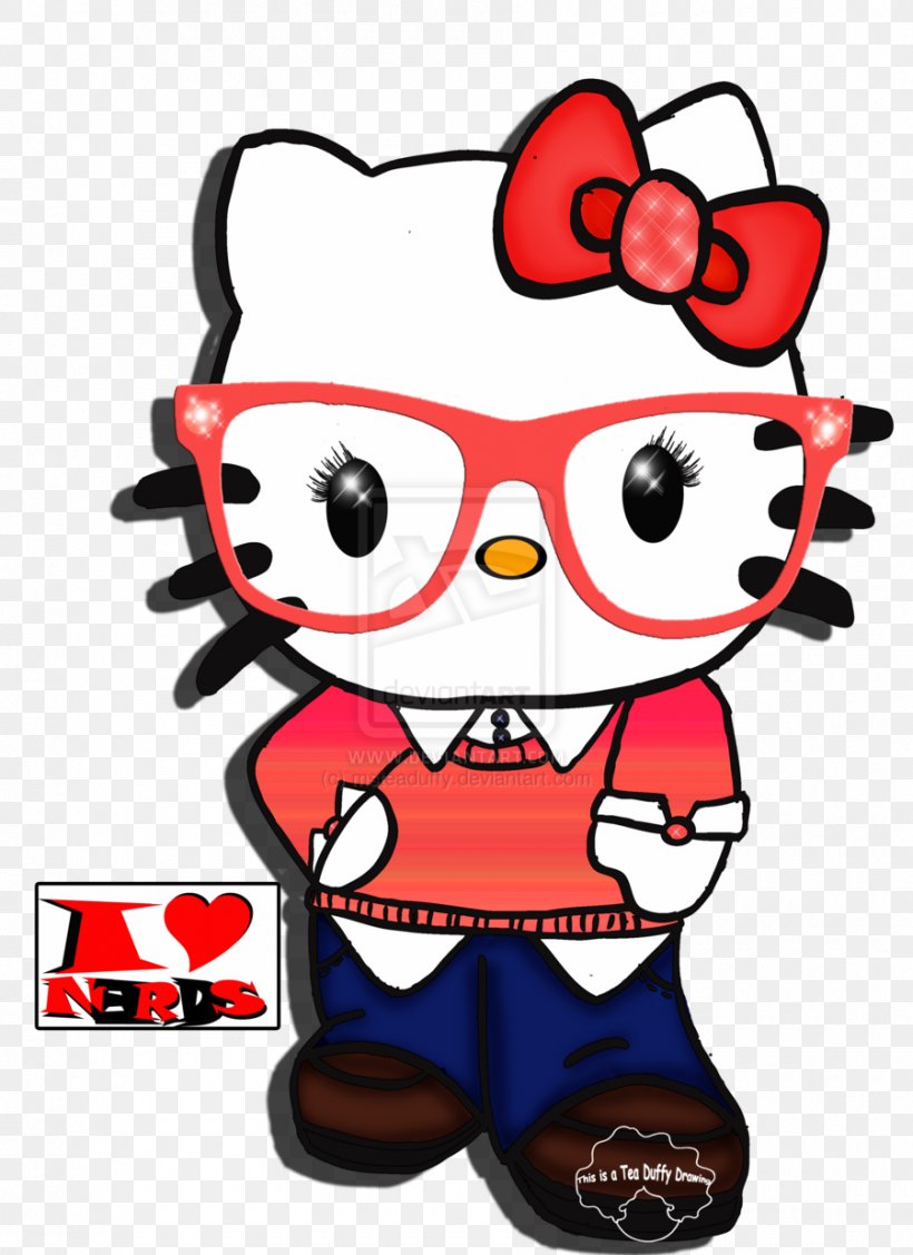 Hello Kitty Nerd Desktop Wallpaper Drawing, PNG, 900x1238px, Hello Kitty, Area, Art, Artwork, Deviantart Download Free