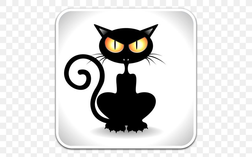 Black Cat Kitten Clip Art Halloween, PNG, 512x512px, Cat, Black Cat, Carnivoran, Cat Like Mammal, Fictional Character Download Free