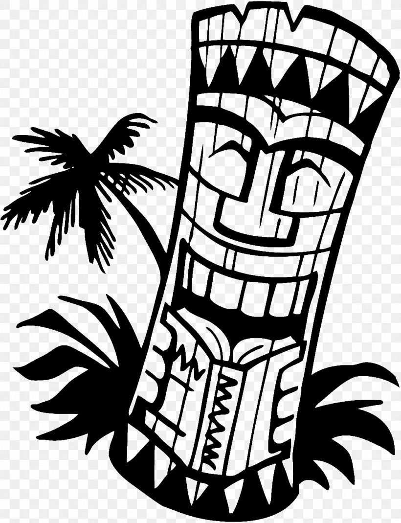 Cuisine Of Hawaii Tiki Clip Art, PNG, 1054x1375px, Hawaii, Aloha Shirt, Artwork, Black And White, Cuisine Of Hawaii Download Free
