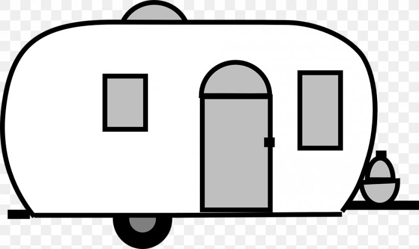 Caravan Campervans Trailer Airstream Clip Art, PNG, 960x571px, Caravan, Airstream, Area, Artwork, Black And White Download Free