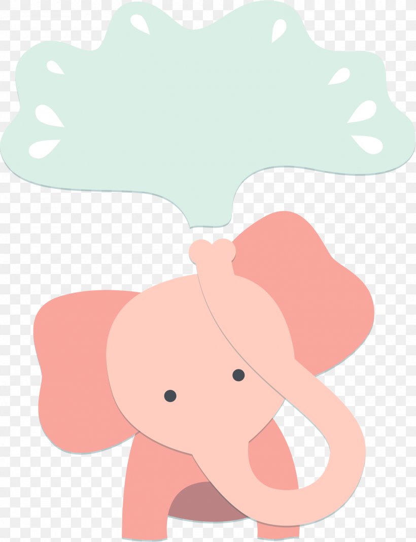 Elephant Pink Clip Art, PNG, 1500x1955px, Watercolor, Cartoon, Flower, Frame, Heart Download Free