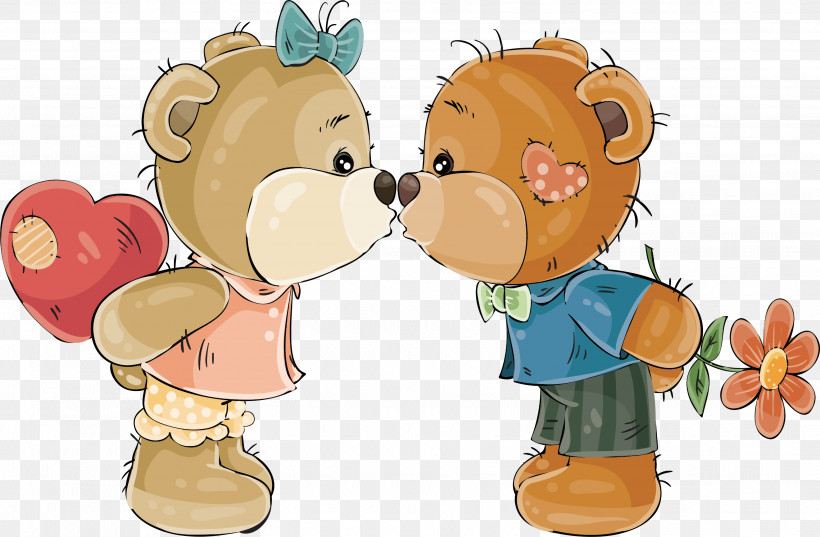Teddy Bear, PNG, 3099x2030px, Cartoon, Animation, Cheek, Love, Teddy Bear Download Free