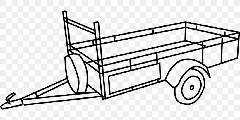 Car Semi-trailer Truck, PNG, 960x480px, Car, Area, Bicycle Accessory, Black And White, Boat Trailers Download Free
