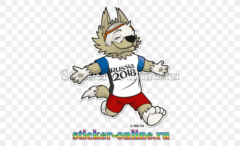 2018 FIFA World Cup Zabivaka FIFA World Cup Official Mascots Russia, PNG, 500x500px, Watercolor, Cartoon, Flower, Frame, Heart Download Free