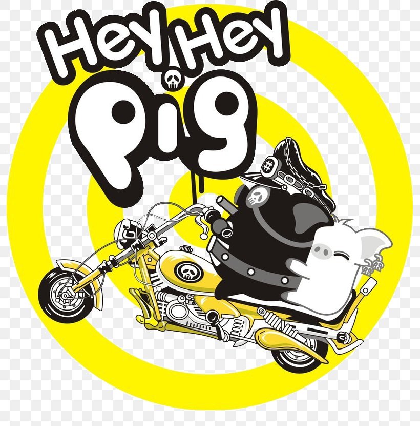 Domestic Pig Cartoon Motorcycle Black And White, PNG, 793x830px, Domestic Pig, Animation, Bicycle, Black, Black And White Download Free