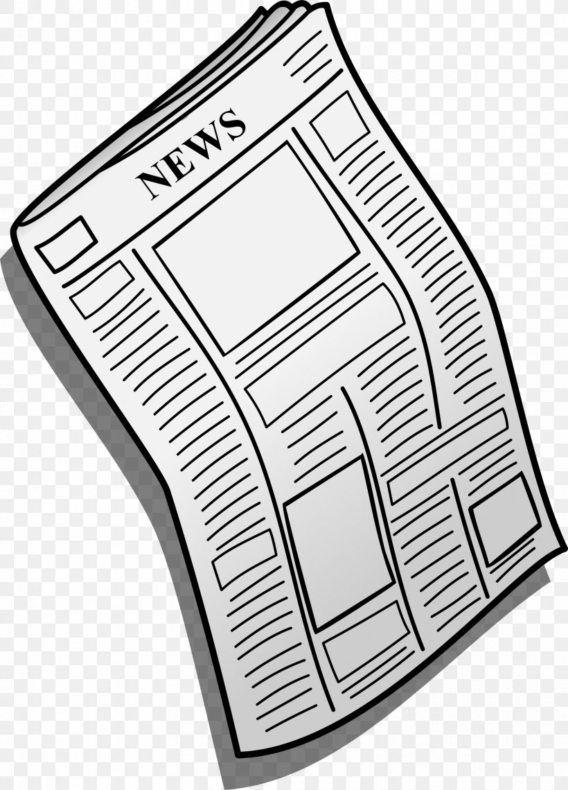 Free Newspaper Clip Art, PNG, 1725x2400px, Newspaper, Area, Black And White, Brand, Cartoon Download Free