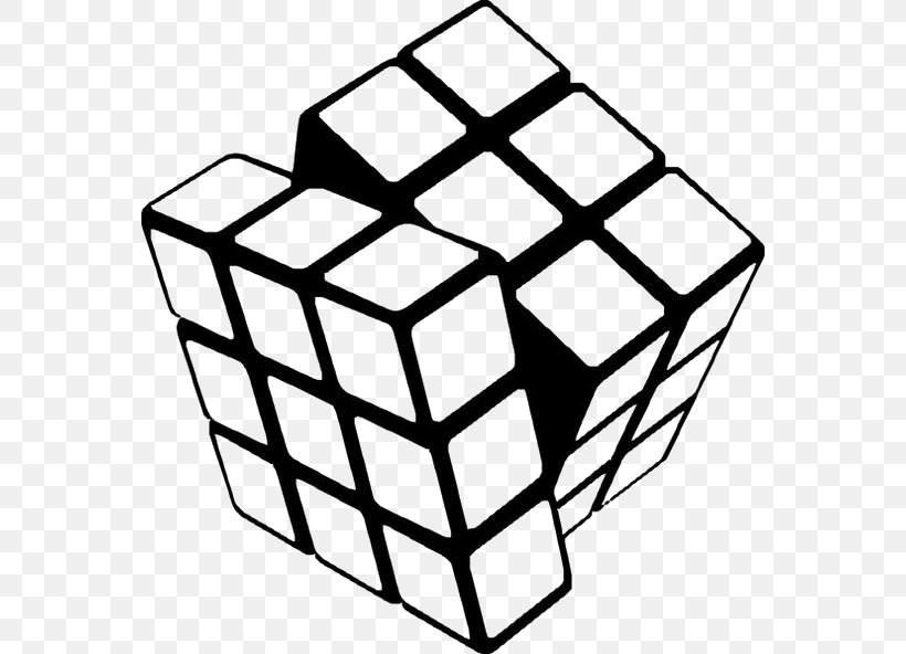 Rubiks Cube Sticker Puzzle Clip Art, PNG, 564x592px, Rubiks Cube, Area, Black And White, Child, Coloring Book Download Free