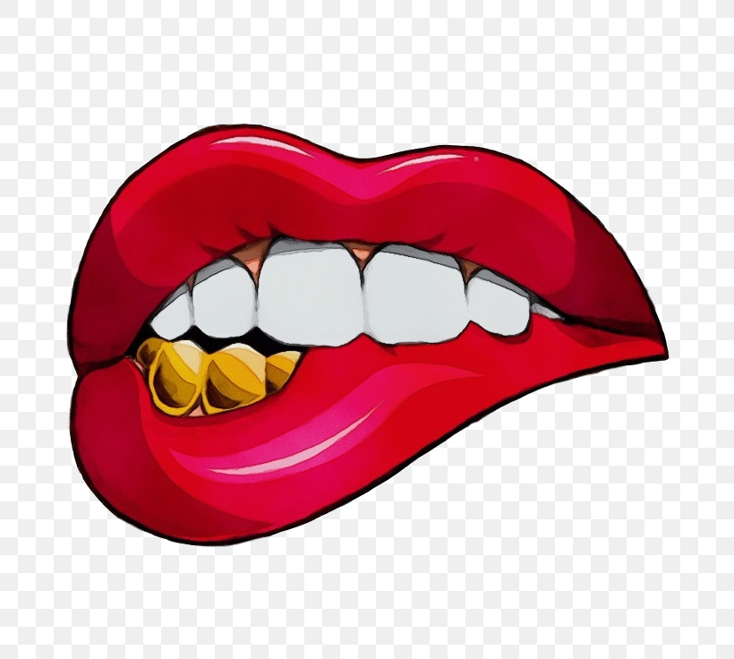 Cartoon Tooth Lips Heart, PNG, 736x736px, Watercolor, Cartoon, Heart, Lips, Paint Download Free