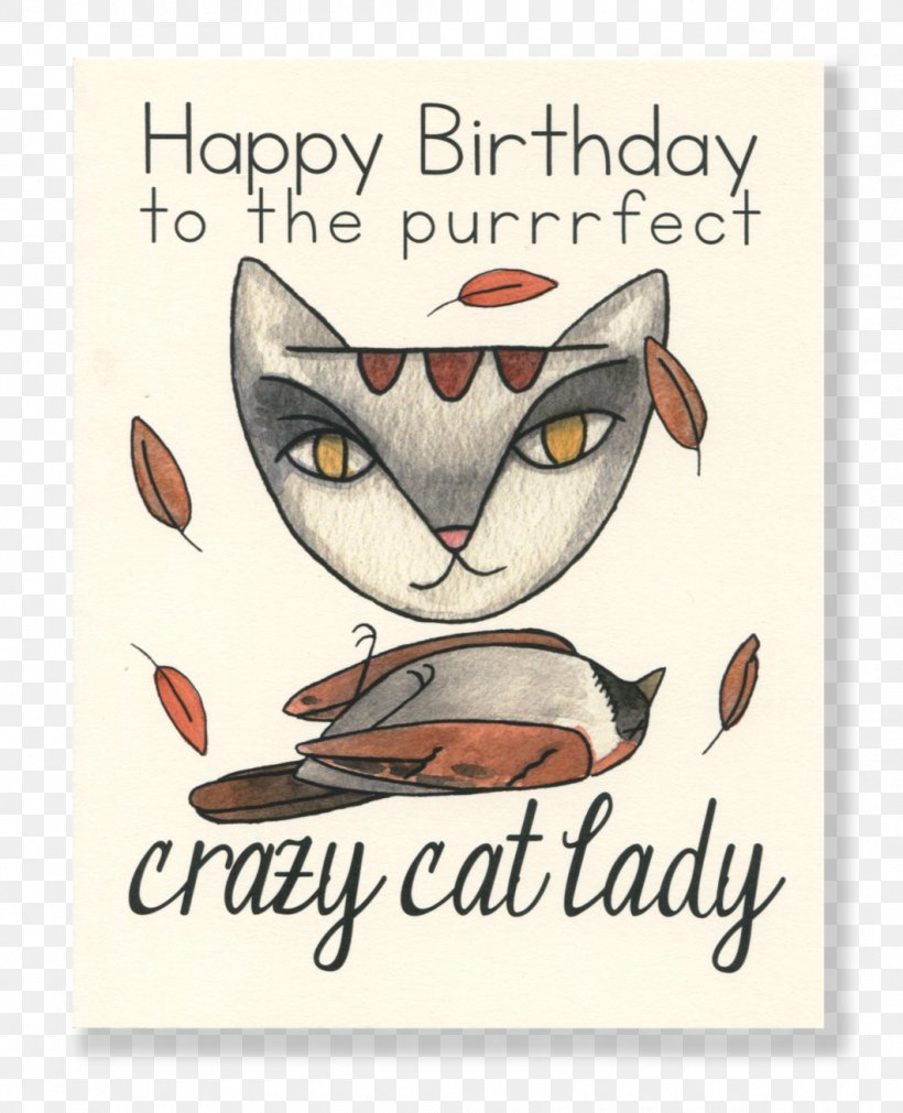 Cat Lady Greeting Note Cards Birthday Cake Happy Birthday To You