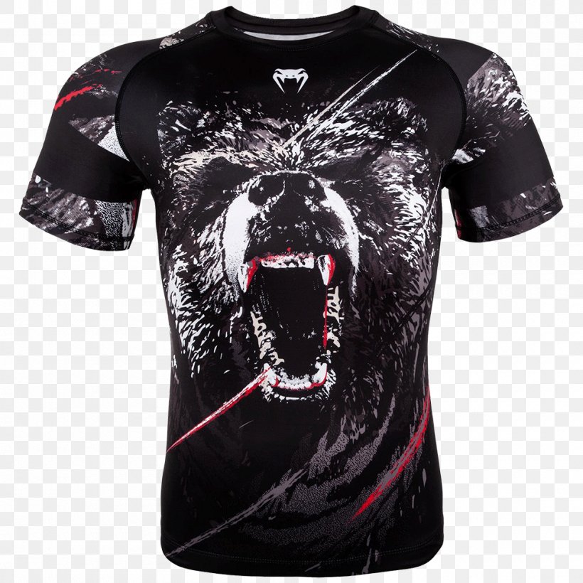 T-shirt Rash Guard Venum Boxing Sleeve, PNG, 1000x1000px, Tshirt, Active Shirt, Black, Boxing, Brand Download Free