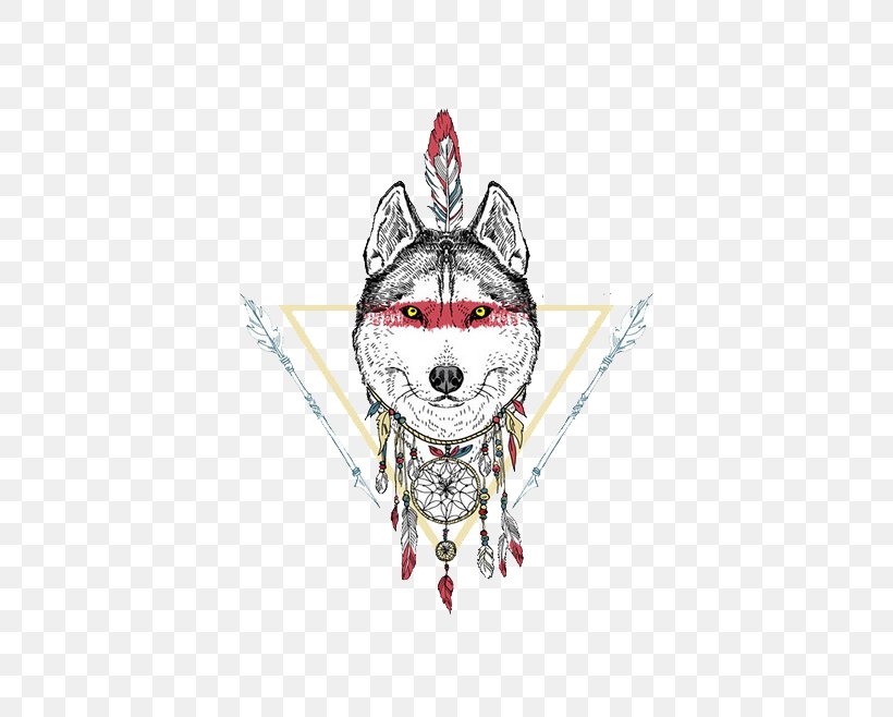 Indian Wolf T-shirt Drawing Native Americans In The United States Illustration, PNG, 658x658px, Indian Wolf, Art, Canvas, Drawing, Fictional Character Download Free
