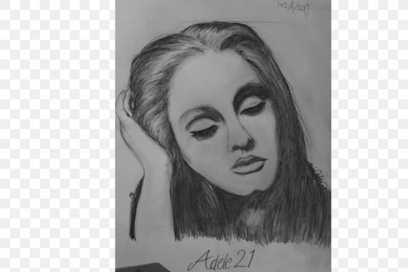 Adele Portrait Black And White Drawing Art, PNG, 900x602px, Watercolor, Cartoon, Flower, Frame, Heart Download Free