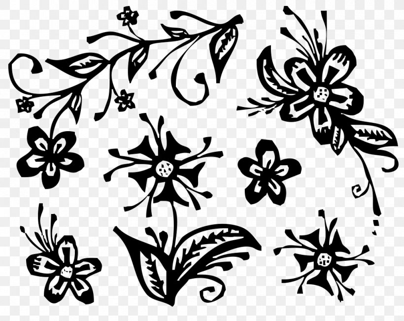 Flower Clip Art Drawing Illustration Image, PNG, 1020x810px, Flower, Artwork, Black, Black And White, Branch Download Free