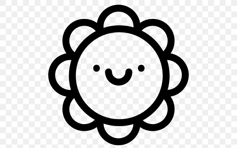 Flower Smile, PNG, 512x512px, Flower, Black And White, Drawing, Facial Expression, Floral Design Download Free