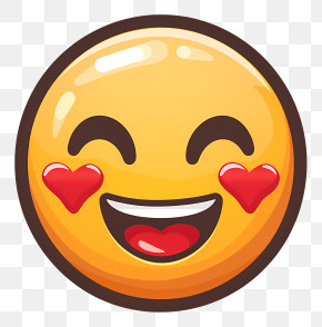Smile Emoji - Heart Eyes Emoji Showing Love And Joy PNG
