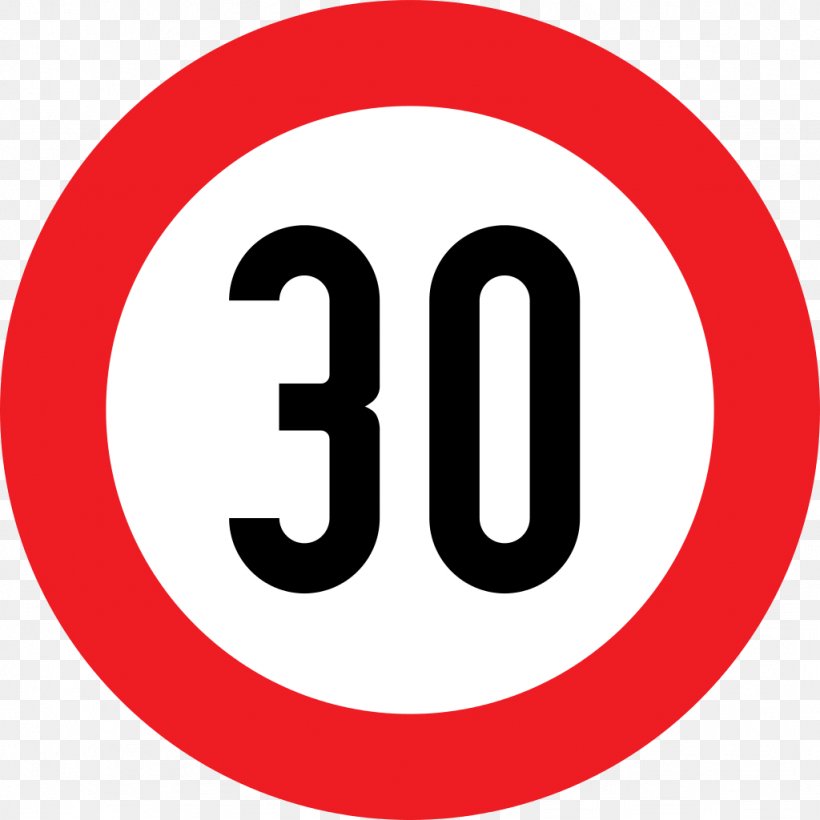 Advisory Speed Limit Traffic Sign 30 Km/h Zone Vehicle, PNG