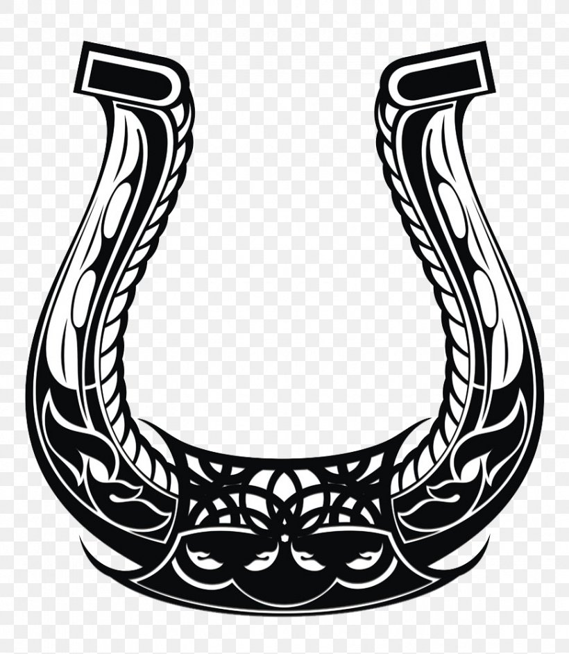 Horseshoe Illustration, PNG, 870x1000px, Horse, Black, Black And White, Horseshoe, Monochrome Download Free